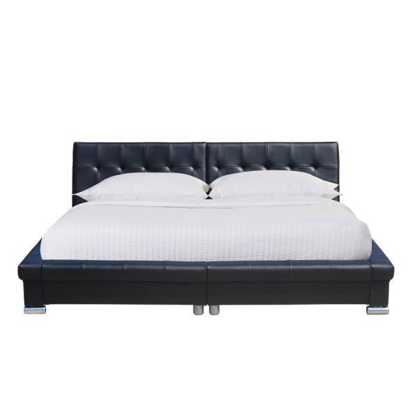 Черная кровать короля Размера Curved Faux Кожи установила мебель спальни