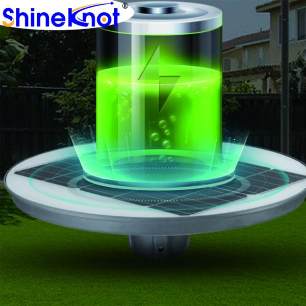 Solar Garden Lamp 20W LED Post Top Light with PC Shell and Polysilicon Solar Panel