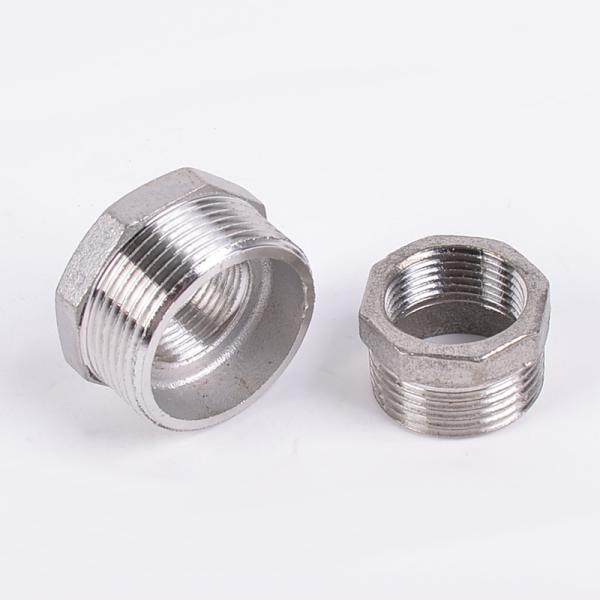 Stainless Steel Reducer Hex Bushing 1-8 Male NPT to 3/4 Female NPT Cast Pipe Adapter Fitting
