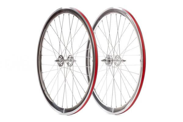 40mm Deep V Silver Alloy Road Bike Wheels 700C 32-40H