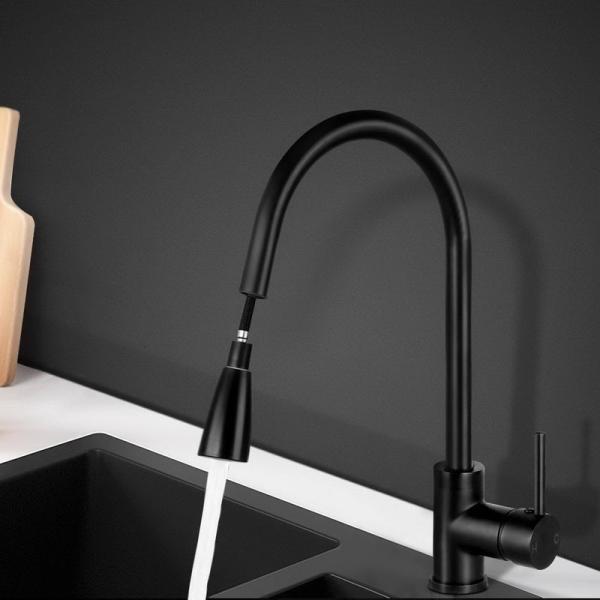 Brass Body Kitchen Mixer Tap with 2 Modes Hot/Cold Water Options and Pull Out Function