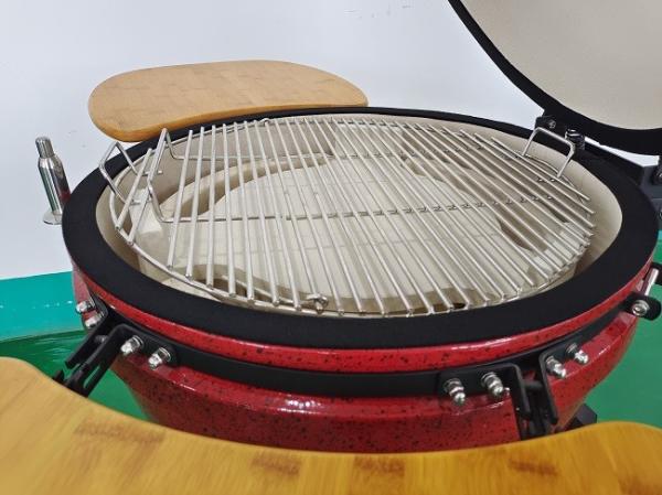 As rodas de nylon 22 do carvão vegetal avançam grades cerâmicas de Kamado ASSAM Handlle de bambu
