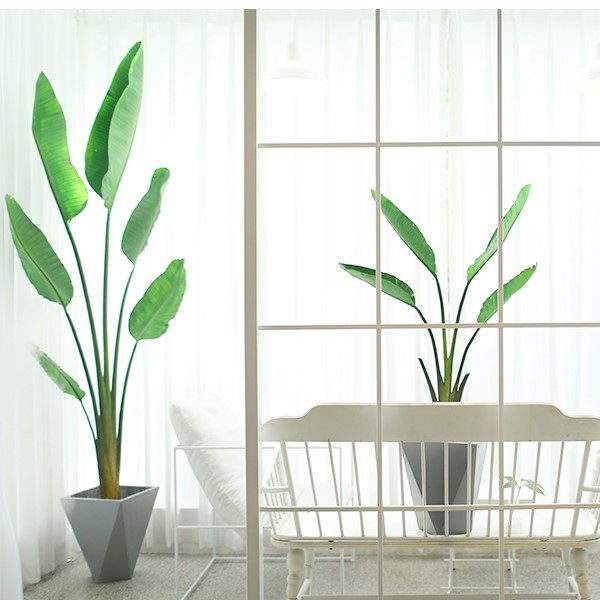 Пол Eco дружелюбный искусственный в горшке засаживает орнамент бонзаев ладони банана путешественника PU