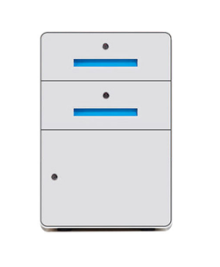 Under Desk Three Drawer Steel Mobile Pedestal Metal Locker Cabinet White