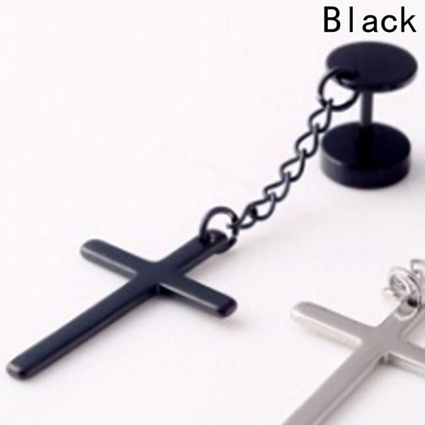 Punk Gothic Stainless Steel Stud Earring Cross Round Fake ear taper dumbbell Fashion Women Mens Rock Style Jewelry