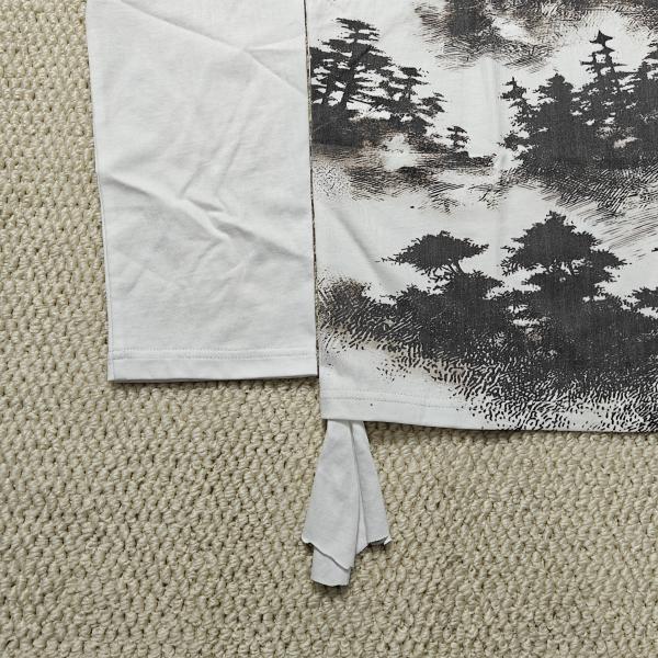 T-shirt à manches longues en coton 100 % épais et surdimensionné pour homme, avec impression graphique personnalisée, épaules tombantes