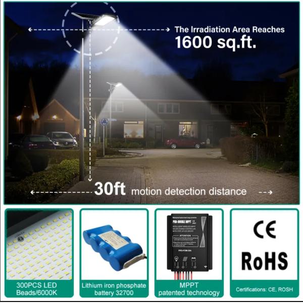 High Quality Waterproof LED street light 500w split solar street light with solar panel