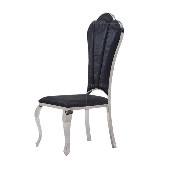 PU Cushion Black Metal Dining Room Chairs 9.2kg Light And Comfortable