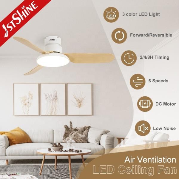 Ventilador de teto LED de estilo nórdico com 3 lâminas e 6000k temperatura de cor
