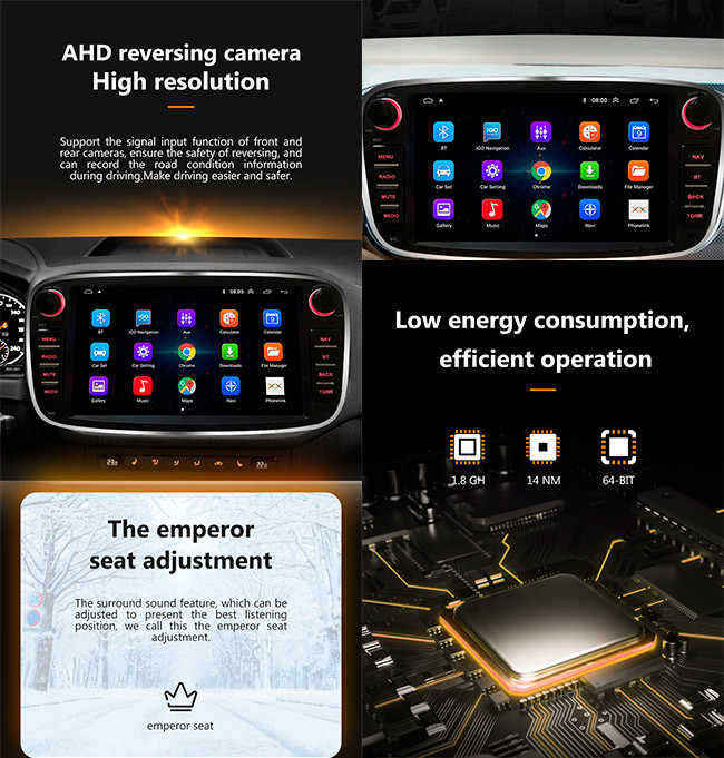 Android 10 2 Din Car Multimedia Player 7 дюймовый двойной диновый автомобиль Android стерео оперативная память 2 ГБ Ford Focus Mondeo
