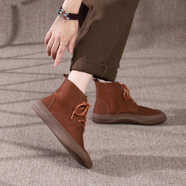 HZM037 Original Ethnic Style Retro Embroidered Women'S Short Boots Autumn And Winter New Style Leather Retro Personality