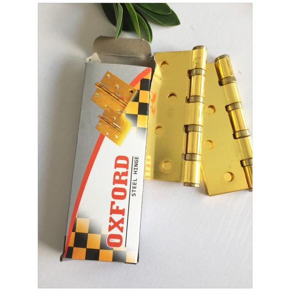 Flat Tip Heavy Duty Door Hinges Golden Plated With Screws Inner Box