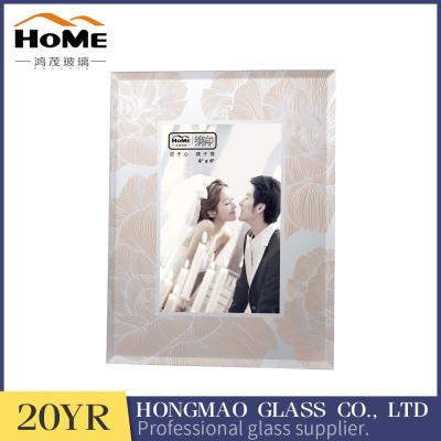 Durable Champagne Glitter Glass Photo Frame As Gifts Items High Hardness