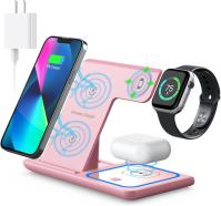 Estação de carregamento sem fio para iPhone e Apple Watch Carregador rápido para AirPods Pro 3 2