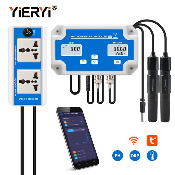 Smart Tuya Wifi Digital PH Meter with -2000~+2000mv ORP Monitoring Controller and 0-14PH Online PH Meter