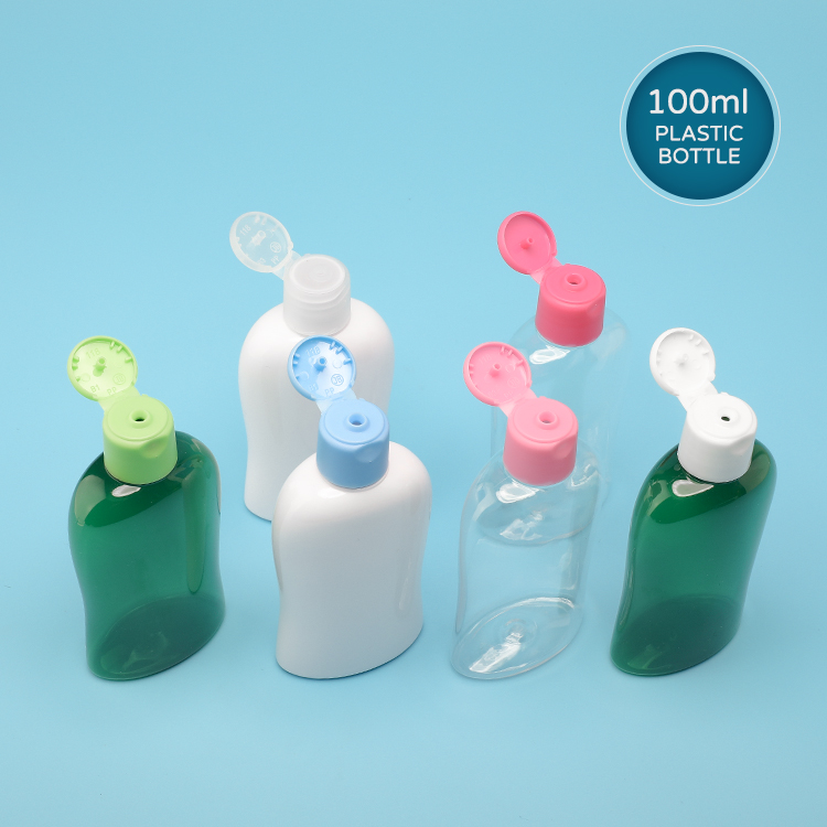 Сжиманное пластиковое OEM разливает 100ml по бутылкам с ясностью цвета верхней крышки сальто белой