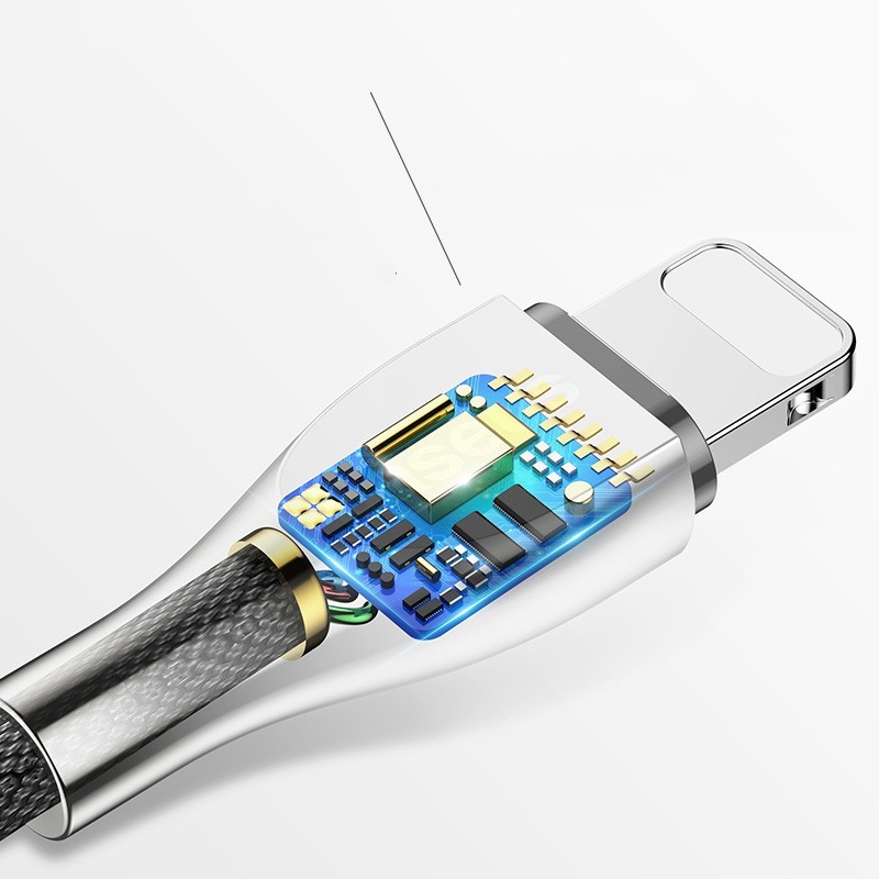 Заряжатель USB данным по синхронизации привязывает тип заплетенный нейлоном кабель 2.4A 1m заряжателя c быстрый