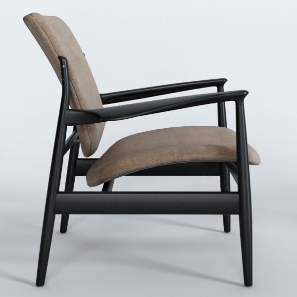 Modern French Style Teak Chairs Fabric Recliner Lounge Area
