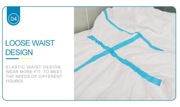 Antistatic EN14126 73g Disposable Protective Coveralls