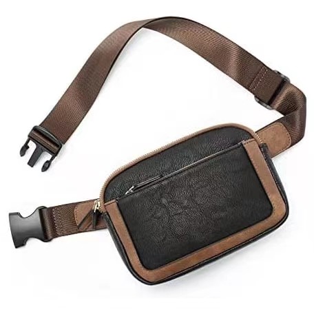 NEW CROSS-BORDER CROSSBODY FANNY PACK WITH ADJUSTABLE STRAPS FAUX LEATHER FOR WOMEN