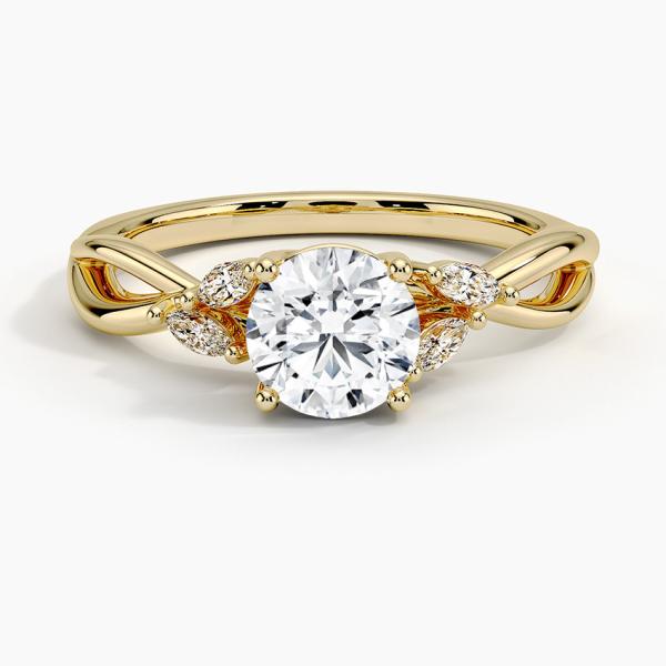 Heart Moissanite Solitaire Engagement Women's Ring 18K Yellow Gold