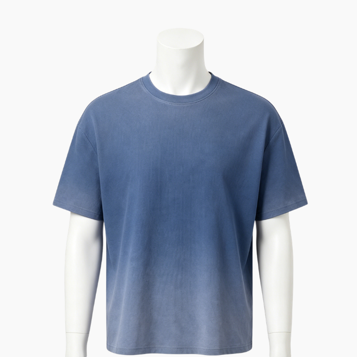270G Waffle Cotton Gradient Oversized Drop Shoulder All-Season Tee 6 Colors