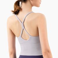 Baisse suée en nylon sexy de l'eau de Wicking de soutien-gorge des sports de 9 de couleurs femmes nues de yoga de retour
