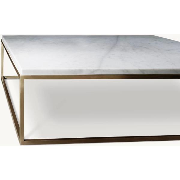 Homes Coffee Table Furniture With Customizable Size Stainless Steel And Sintered Stone Top