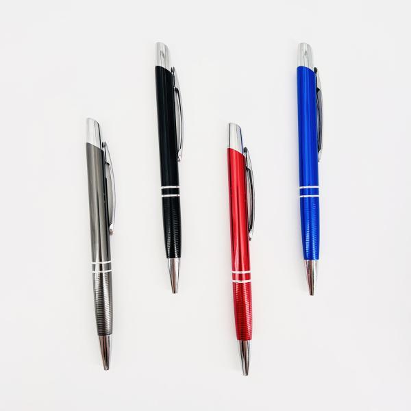 Aluminum Press Ballpoint Pen 1.0 mm Metal Barrel Gift Pen Stationery Supply