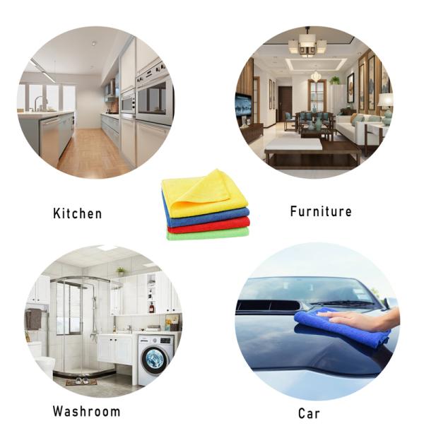 280gsm Reusable Cleaning Cloth 40x40cm Microfiber Warp Terry General Cleaning Cloth
