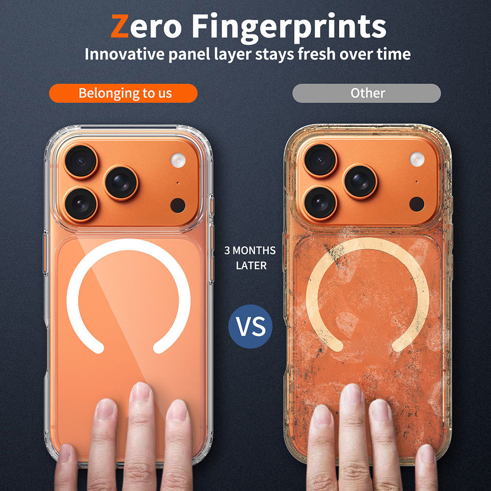 OEM ODM Custom Logo 2.0mm Thick Anti-Yellow TPU+PC Hybrid Clear Magnetic Phone Case for iPhone 18 17 16 15 Pro Max All Serie