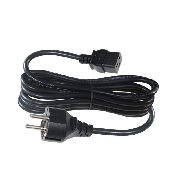 EU CEE7/7 3ピン電源コード、ストリップワイヤー付き 220-240V