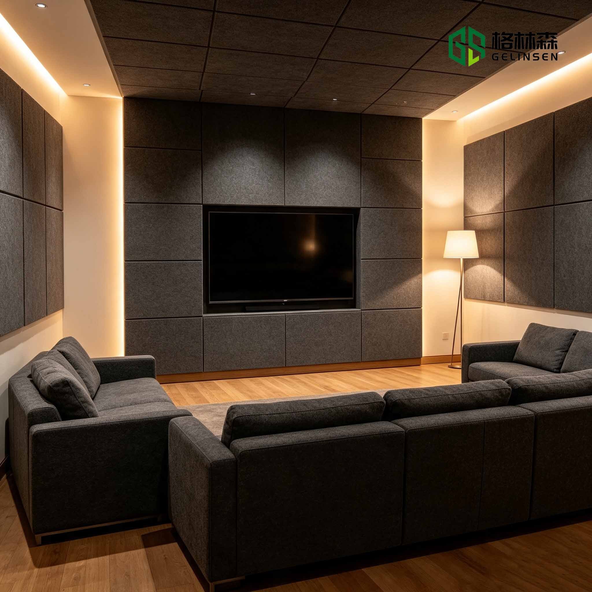 Polyester Fiber Acoustic Panel 1220x2420mm Sound Absorbing Wall Panel for Studio Office