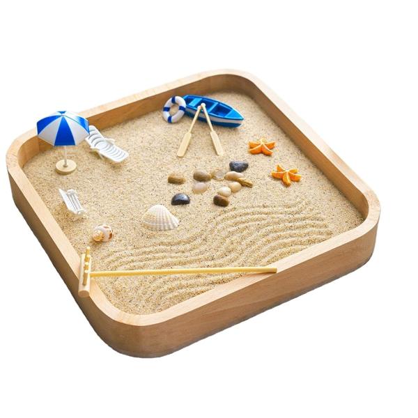 Sand Garden for Desk Landscape Sandbox Stress Relief Toy Gift Home Office Living Room Decoration Crafts