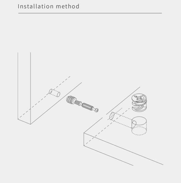 41mm Length Minifix Connecting Bolts Furniture Panel Connector For Modular Furniture