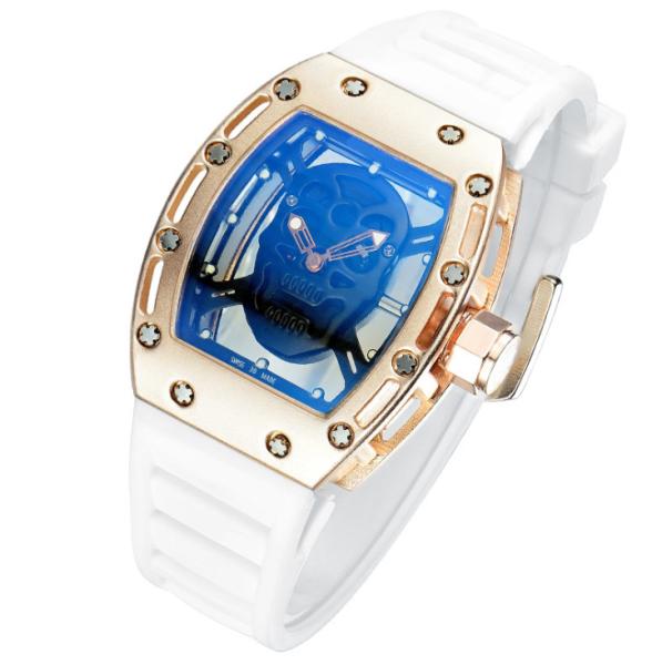 Fancy Silicone Wrist Watch , Metal Quartz Wrist Watch , Skeleton Watch dial Japan Movement Waterproof  Men Watch