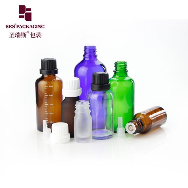 5ml 10ml 15ml 20ml 30ml 50ml 100ml Empty Green Blue Amber Clear Glass Bottle With CRC Cap Child Proof Bottles