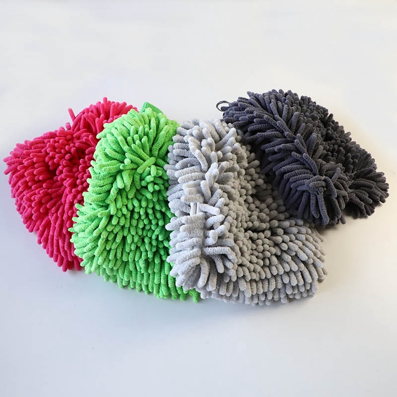 Elastic Cuffs Chenille Car Cleaning Glove 17x26cm Size 110g/Pc