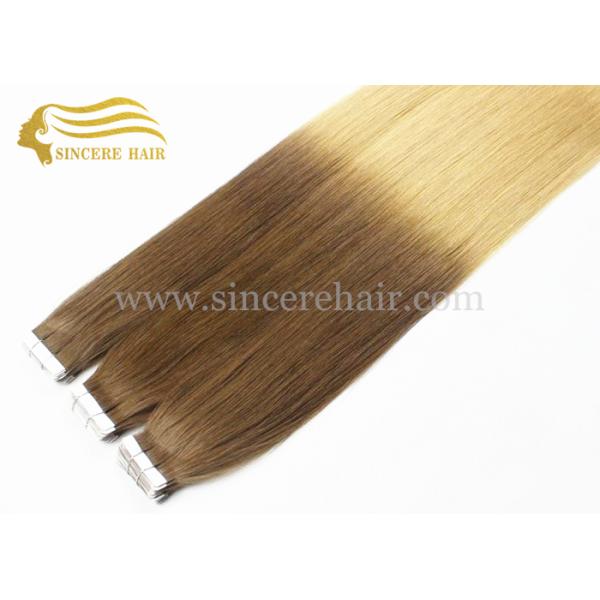 26" Double Drawn Ombre Hair Extension Tape In Hair for sale - 26" Straight Double Drawn Ombre Tape Remy Hair Weft Extensions For Sale 20