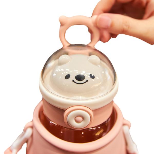 Stocked School Leakproof Tritan Drink Water Bottle with Straw Lids Reusable Travel Sports Camping Kids Plastic Water Cup