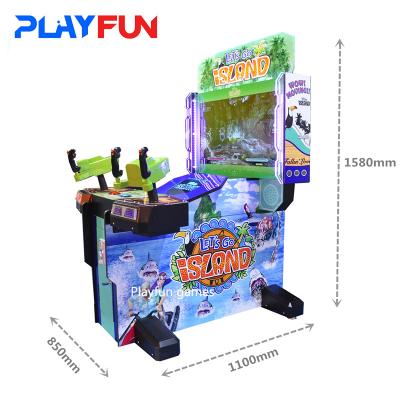 Allons-y sur l'île, petite machine d'arcade, jeu de tir au pistolet
