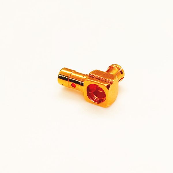 MCX Connector Male Right Angle Welded Type with Gold-plated Brass for DC-6GHz Frequency Range
