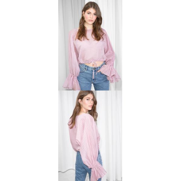 Cotton Fabric Bell Sleeve Women Blouse