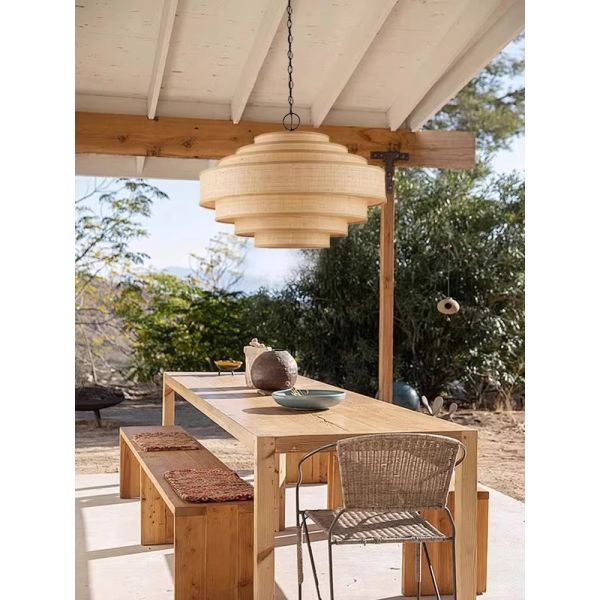 Living Dining Bedroom B&B Decoration Home Pendant Lights Indoor Lighting Fixtures Japan Style Wabi Sabi Fabric Chandelier (WH-VP-303)