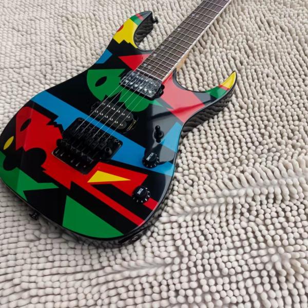 Custom JPM100 P1 Dream Theater John Petrucci Electric Guitar with Floyd Rose Tremolo Bridge Whammy bar Locking Nut Black