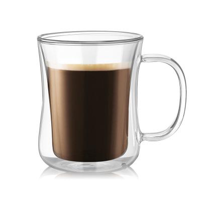o copo de vidro da parede 220ml/420ml dobro isolou o Thermal para o chá/café