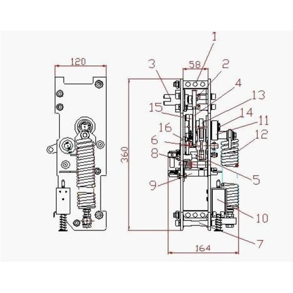 Outdoor Circuit Breaker Accessories Manual Circuit Breaker Operating Mechanism