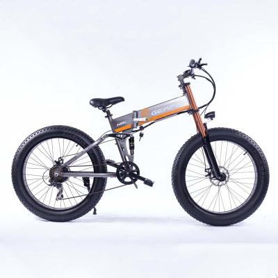 9ah 7 Speed Electric Bike 26 Inch Aluminum Frame Wear Resistant Fat Tires