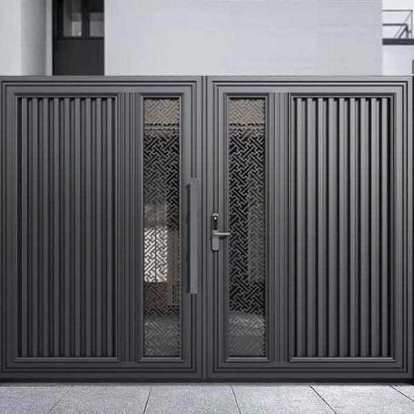 ISO Retractable Canopy Aluminium Entry Gates Weather Resistant Modern And Sleek