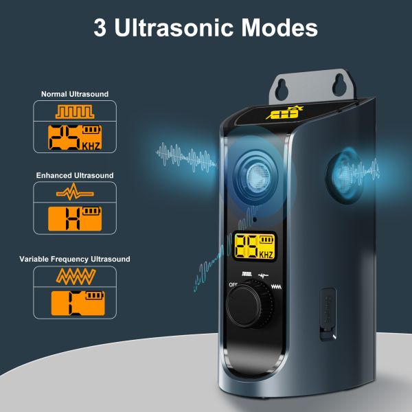 IPX5 Waterproof Ultrasonic Dog Repeller Type-C/Solar Panel Rechargeable Feature Training Device for Safe Pet Training Supplies